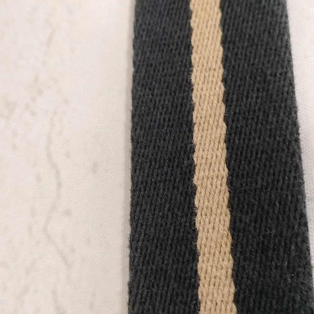 Daniel Cremieux Men's Striped Dress Belt Size 38 N Black Khaki Striped Work